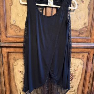 Lily Bleu Black With Sparkle Mesh Beachwear Coverup